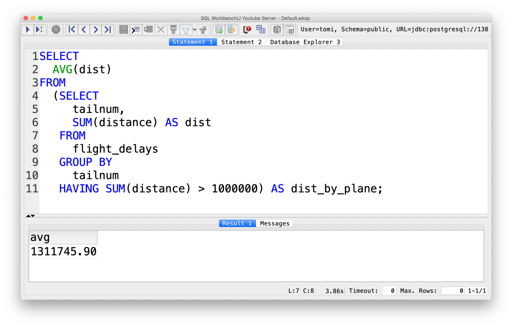 alternative sql solution having with subquery