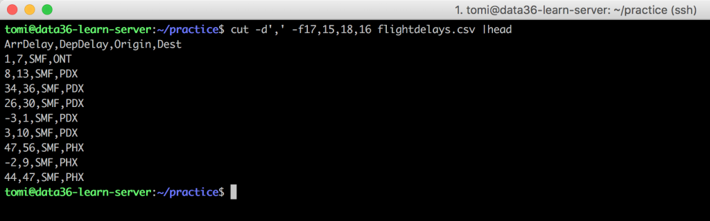 data science command line 8 cut limits