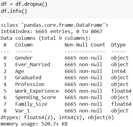 drop_na method demo pandas