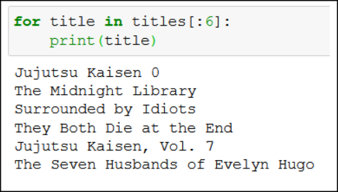 for loop book titles python scraping