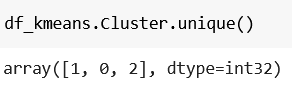 kmeans cluster unique