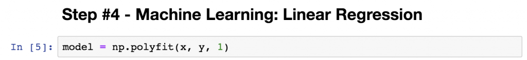 machine learning step numpy polyfit