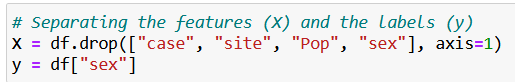 separating features pandas machine learning